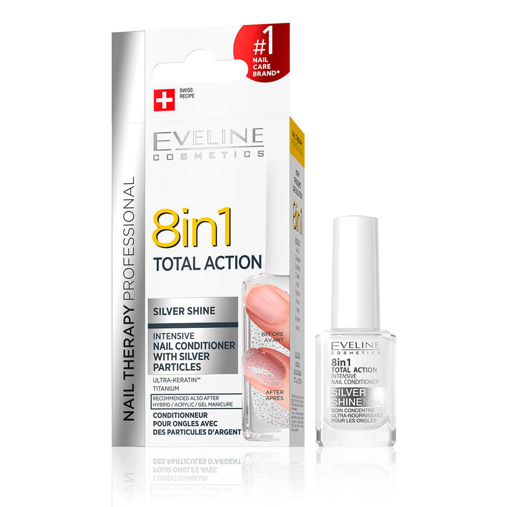 Tratament pentru unghii 8 in 1 Silver Shine Nail Therapy, 12ml, Eveline Cosmetics Tratament pentru unghii 8 in 1 Silver Shine Nail Therapy, 12ml, Eveline Cosmetics