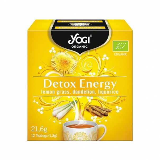 Ceai detoxifiant cu lemongrass, papadie si lemn dulce, 12 plicuri, Yogi Tea Ceai detoxifiant cu lemongrass, papadie si lemn dulce, 12 plicuri, Yogi Tea