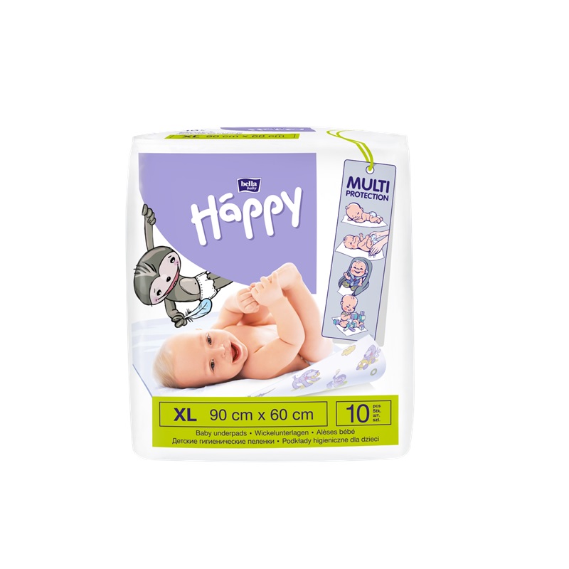 Aleze igienice absorbante Happy 90x60cm, 10 bucati, Bella Baby Aleze igienice absorbante Happy 90x60cm, 10 bucati, Bella Baby