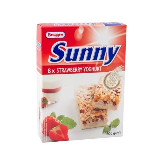 Batoane bruggen cu capsuni si glazura de iaurt, 200g, SanoVita Batoane bruggen cu capsuni si glazura de iaurt, 200g, SanoVita