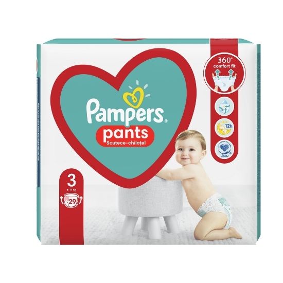 Scutece Active Baby Pants 6-11 kg Marimea 3, 29 bucati, Pampers Scutece Active Baby Pants 6-11 kg Marimea 3, 29 bucati, Pampers