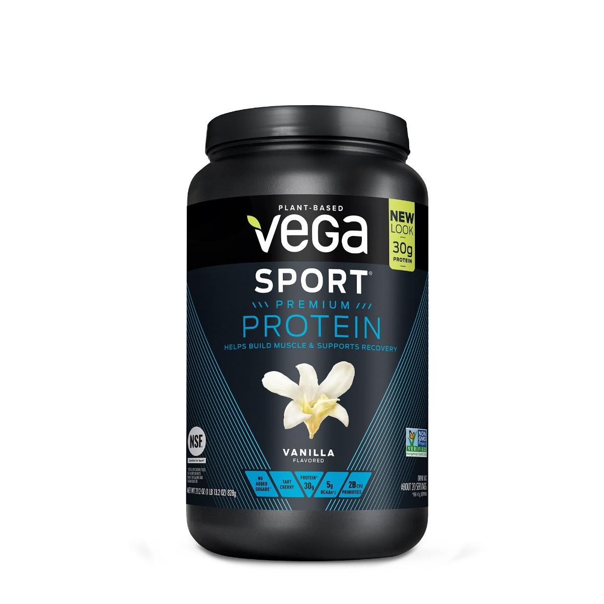 Proteina vegana cu aroma de vanilie Sport Premium Protein, 828g, Vega Proteina vegana cu aroma de vanilie Sport Premium Protein, 828g, Vega