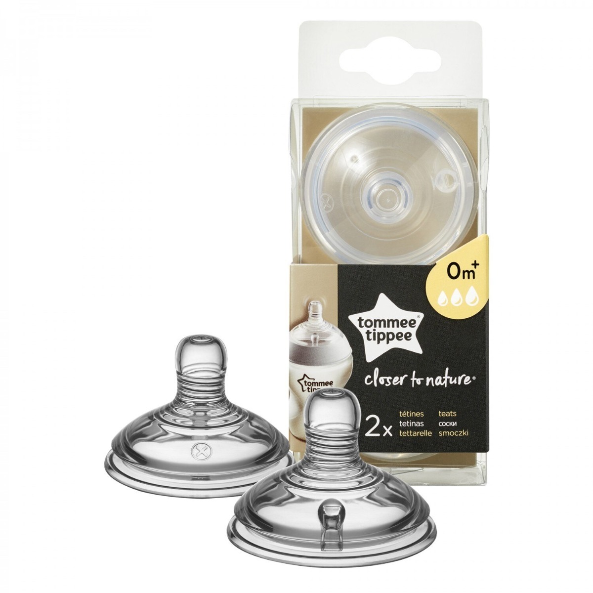 Tetina cu flux variabil 0 luni+ Closer to Nature, 2 bucati, Tommee Tippee Tetina cu flux variabil 0 luni+ Closer to Nature, 2 bucati, Tommee Tippee