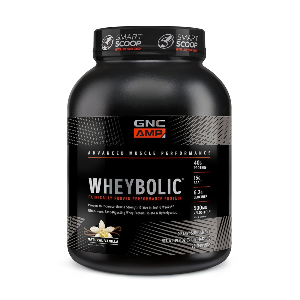 Proteina din zer cu aroma naturala de vanilie AMP Wheybolic, 1412.5g, GNC Proteina din zer cu aroma naturala de vanilie AMP Wheybolic, 1412.5g, GNC