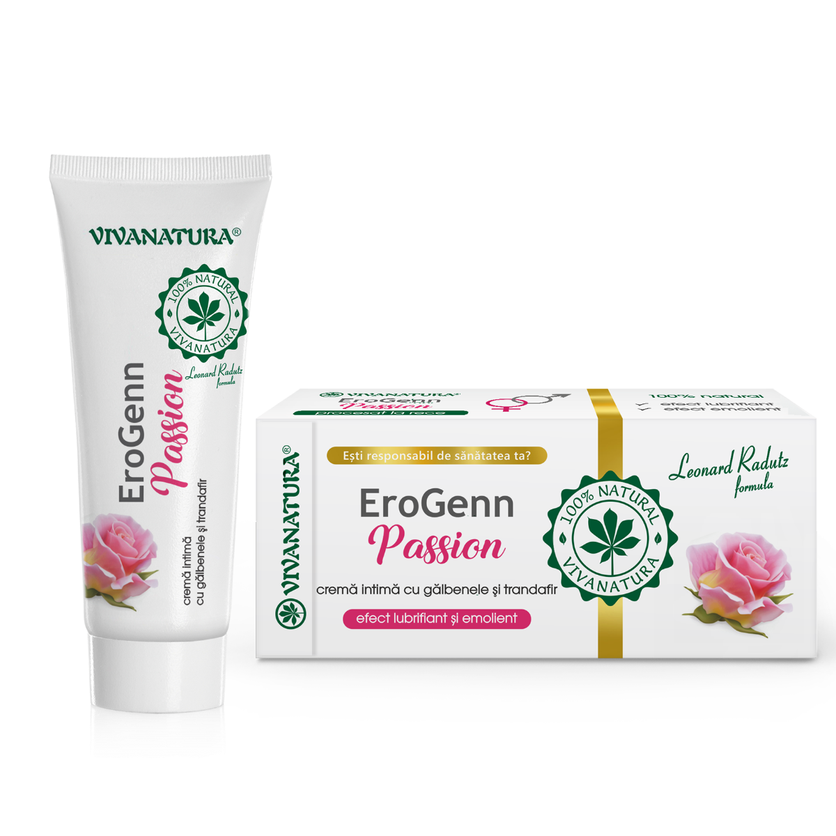 Crema intima cu galbenele si trandafir EroGenn Passion, 20ml, VivaNatura Crema intima cu galbenele si trandafir EroGenn Passion, 20ml, VivaNatura