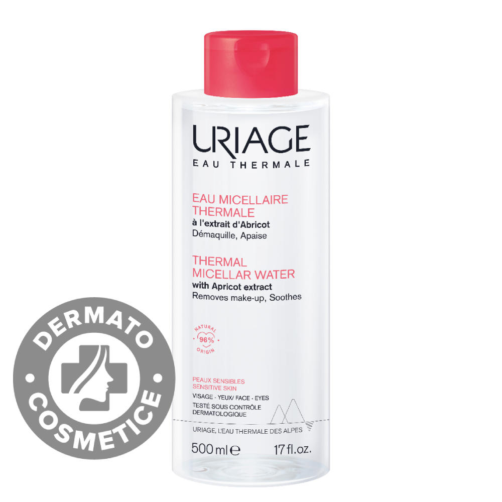 Apa micelara termala pentru ten sensibil cu roseata, 500ml, Uriage Apa micelara termala pentru ten sensibil cu roseata, 500ml, Uriage