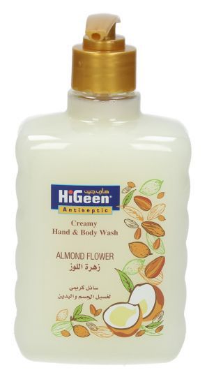 Gel de dus cremos antiseptic pentru maini si corp Almond Flower, 500ml, HiGeen Gel de dus cremos antiseptic pentru maini si corp Almond Flower, 500ml, HiGeen