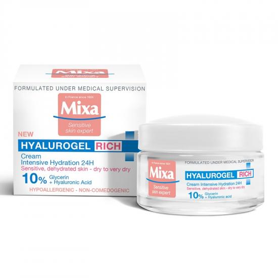 Crema hidratanta cu acid hialuronic pentru ten uscat Hyalurogel, 50ml, Mixa Crema hidratanta cu acid hialuronic pentru ten uscat Hyalurogel, 50ml, Mixa