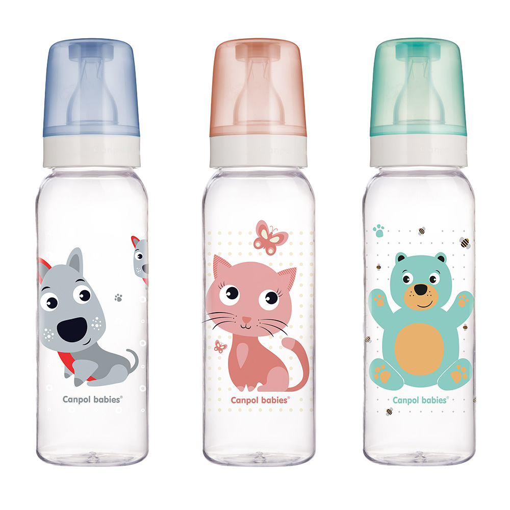 Biberon cu gat ingust PP Cute animals 12 luni+, 250ml, Canpol babies Biberon cu gat ingust PP Cute animals 12 luni+, 250ml, Canpol babies