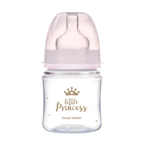 Biberon roz anticolici cu gat larg PP EasyStart Royal Baby, 120ml, Canpol babies Biberon roz anticolici cu gat larg PP EasyStart Royal Baby, 120ml, Canpol babies