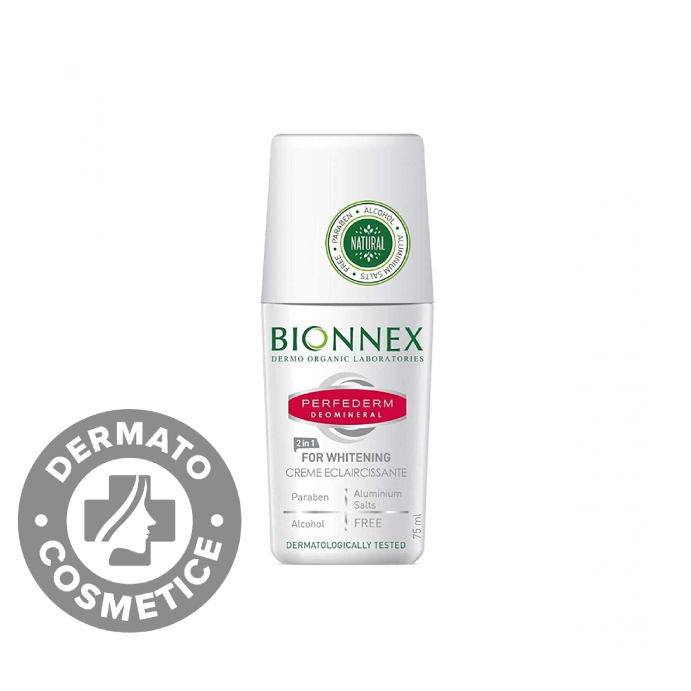 Deodorant roll-on 2in1 cu efect de albire Perfederm, 75ml, Bionnex Deodorant roll-on 2in1 cu efect de albire Perfederm, 75ml, Bionnex