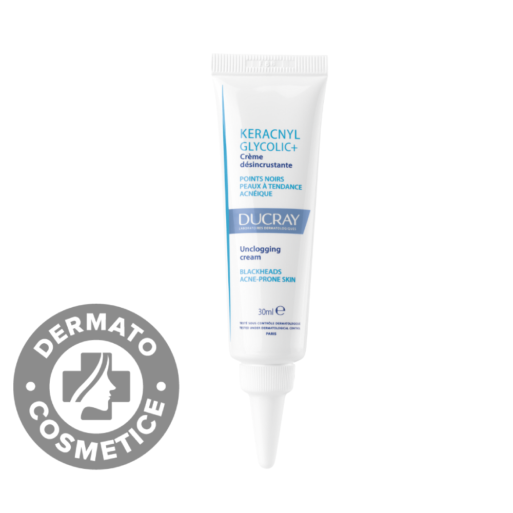 Crema calmanta pentru tenul cu tendinta acneica Keracnyl Glycolic+, 30ml, Ducray Crema calmanta pentru tenul cu tendinta acneica Keracnyl Glycolic+, 30ml, Ducray