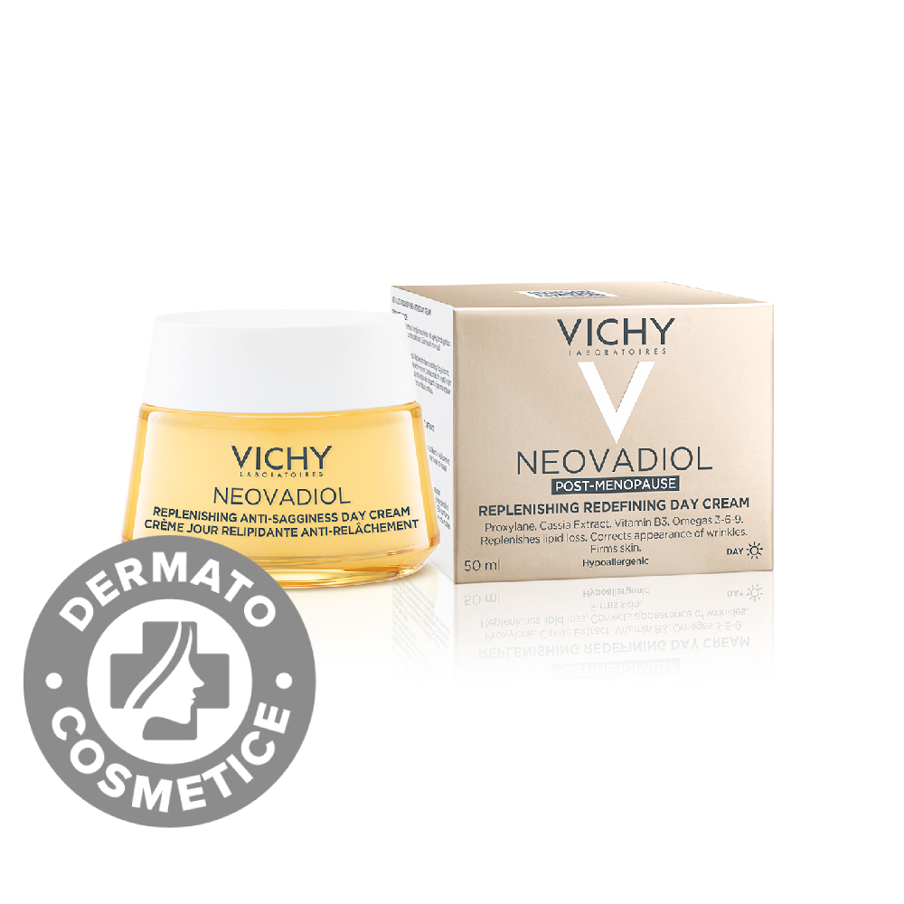 Crema de zi antirid cu efect de refacere a lipidelor si fermitate Neovadiol Post-Menopause, 50ml, Vichy Crema de zi antirid cu efect de refacere a lipidelor si fermitate Neovadiol Post-Menopause, 50ml, Vichy