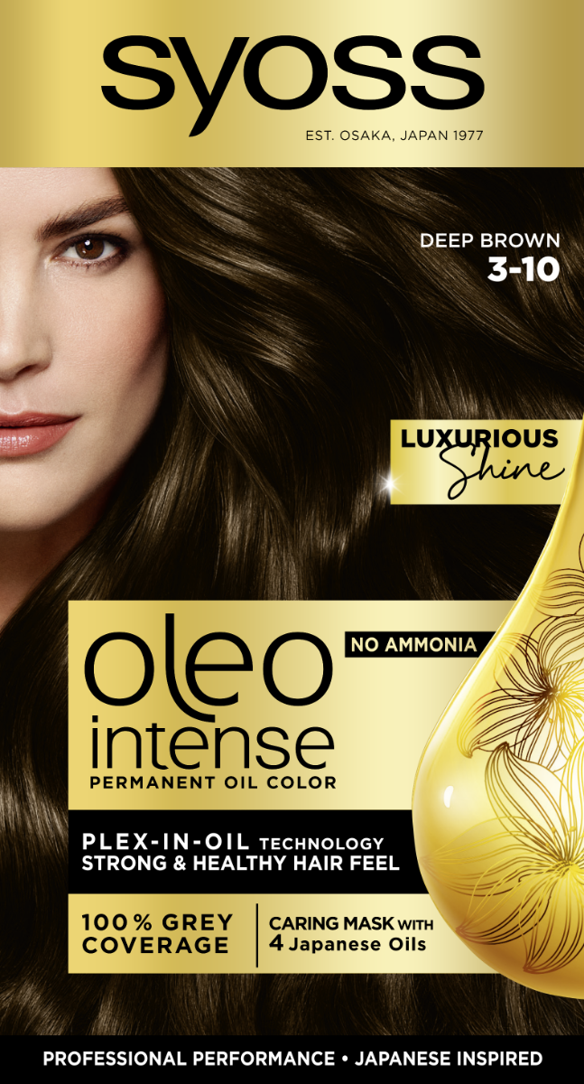 Vopsea de par fara amoniac Color Oleo 3-10 saten intens, 115ml, Syoss Vopsea de par fara amoniac Color Oleo 3-10 saten intens, 115ml, Syoss