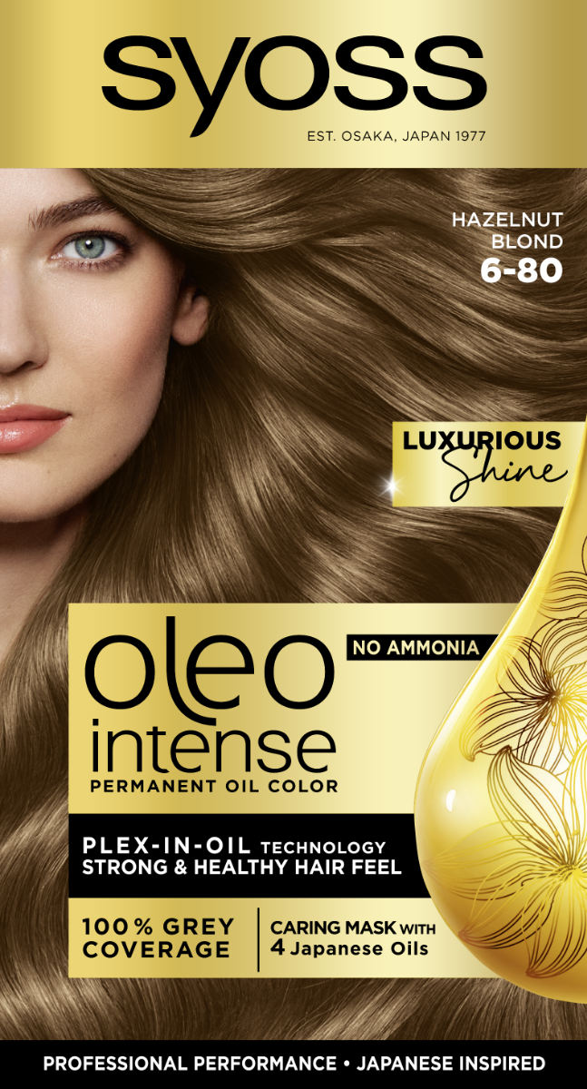 Vopsea de par fara amoniac Color Oleo 6-80 Blond Aluna, 115ml, Syoss Vopsea de par fara amoniac Color Oleo 6-80 Blond Aluna, 115ml, Syoss