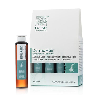 DermaHair Booster Anticadere si Regenerare pentru scalp sensibil, 8x10ml, Wawa Fresh Cosmetics DermaHair Booster Anticadere si Regenerare pentru scalp sensibil, 8x10ml, Wawa Fresh Cosmetics