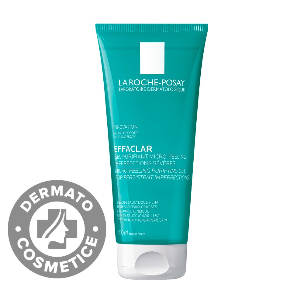 Gel de curatare micro-exfoliant fata si corp ten gras cu tendinta acneica Effaclar, 200ml, La Roche-Posay Gel de curatare micro-exfoliant fata si corp ten gras cu tendinta acneica Effaclar, 200ml, La Roche-Posay