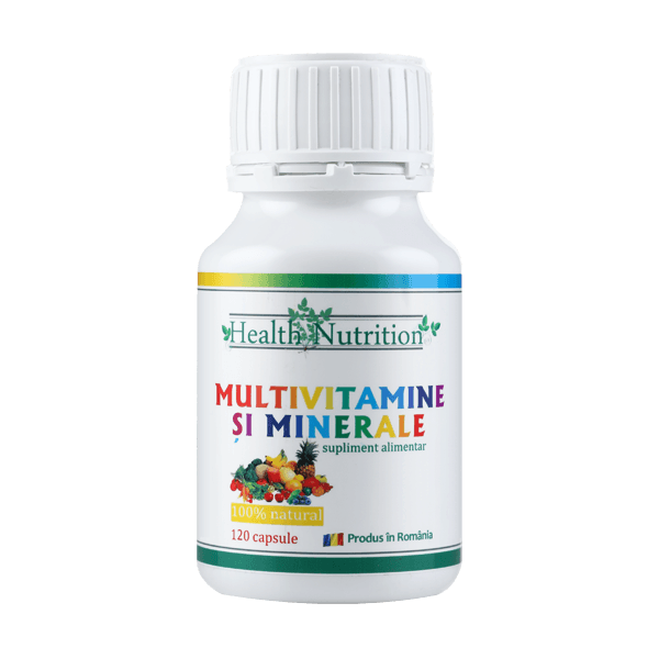 Multivitamine si Minerale 100% naturale, 120 capsule, Health Nutrition Multivitamine si Minerale 100% naturale, 120 capsule, Health Nutrition