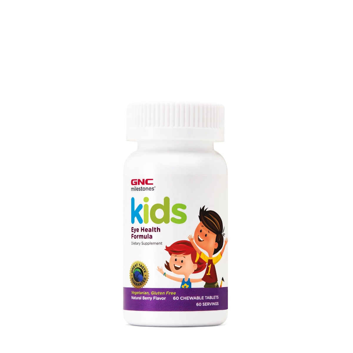 Formula pentru copii sanatate vizuala cu aroma de fructe de padure, 60 tablete, GNC Formula pentru copii sanatate vizuala cu aroma de fructe de padure, 60 tablete, GNC