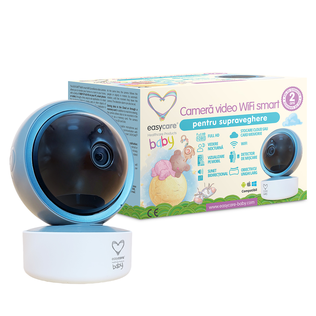 Camera video Wi-Fi Smart cu senzor de miscare si alarma Baby, 1 bucata, EasyCare Camera video Wi-Fi Smart cu senzor de miscare si alarma Baby, 1 bucata, EasyCare