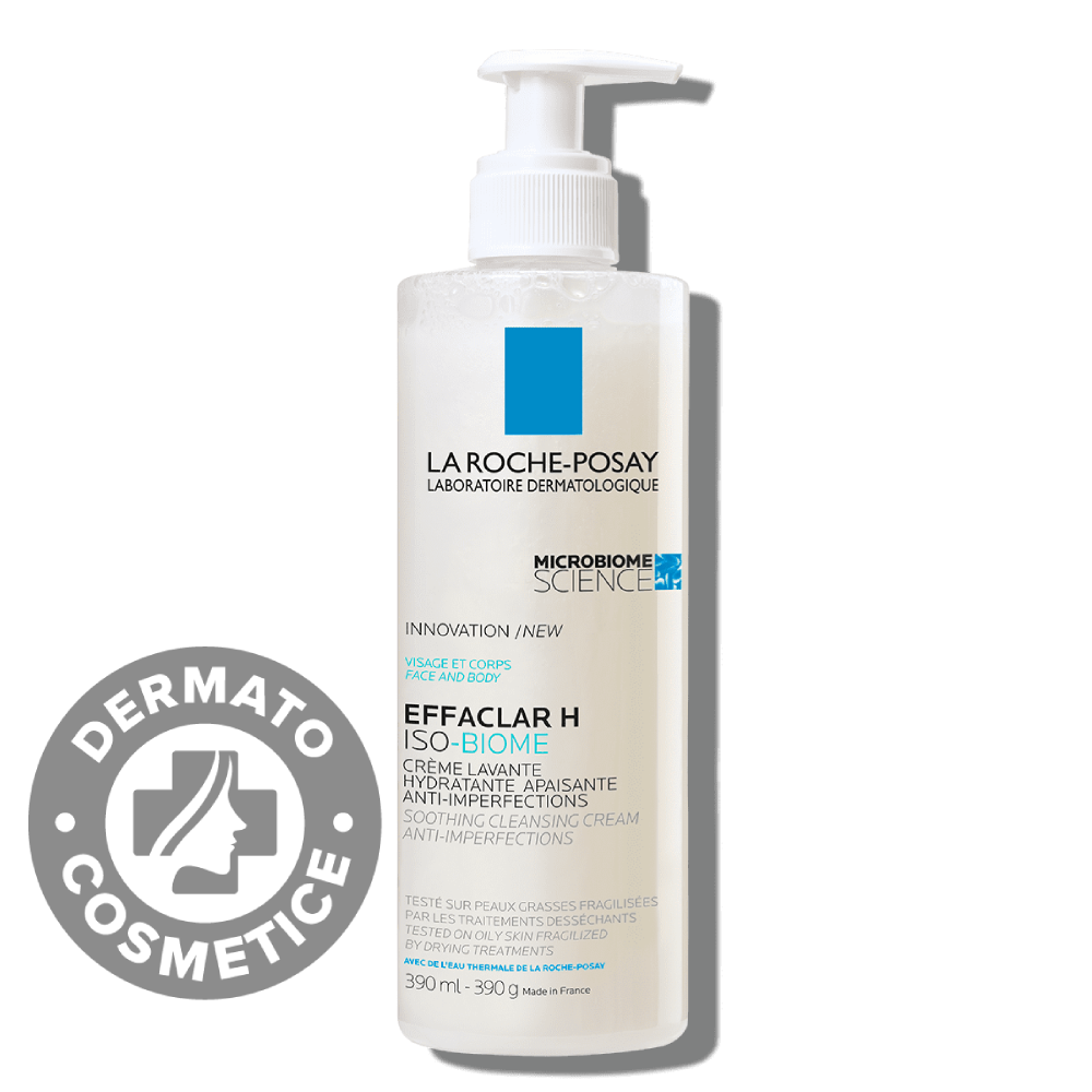 Crema hidratanta de spalare pentru pielea grasa si fragilizata Effaclar H Iso-Biome, 390ml, La Roche-Posay Crema hidratanta de spalare pentru pielea grasa si fragilizata Effaclar H Iso-Biome, 390ml, La Roche-Posay