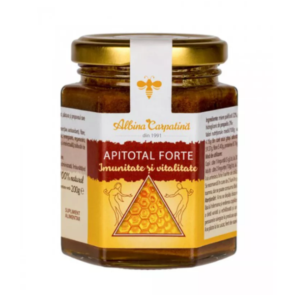 Apitotal Forte imunitate si vitalitate Albina Carpatina, 200g, Apicola Apitotal Forte imunitate si vitalitate Albina Carpatina, 200g, Apicola