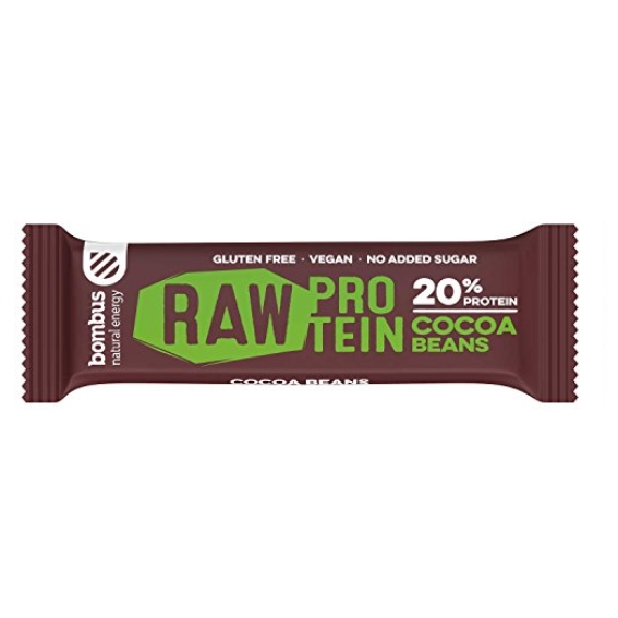 Baton proteic cu boabe de cacao 20% proteine Raw Protein, 50g, Bombus Baton proteic cu boabe de cacao 20% proteine Raw Protein, 50g, Bombus