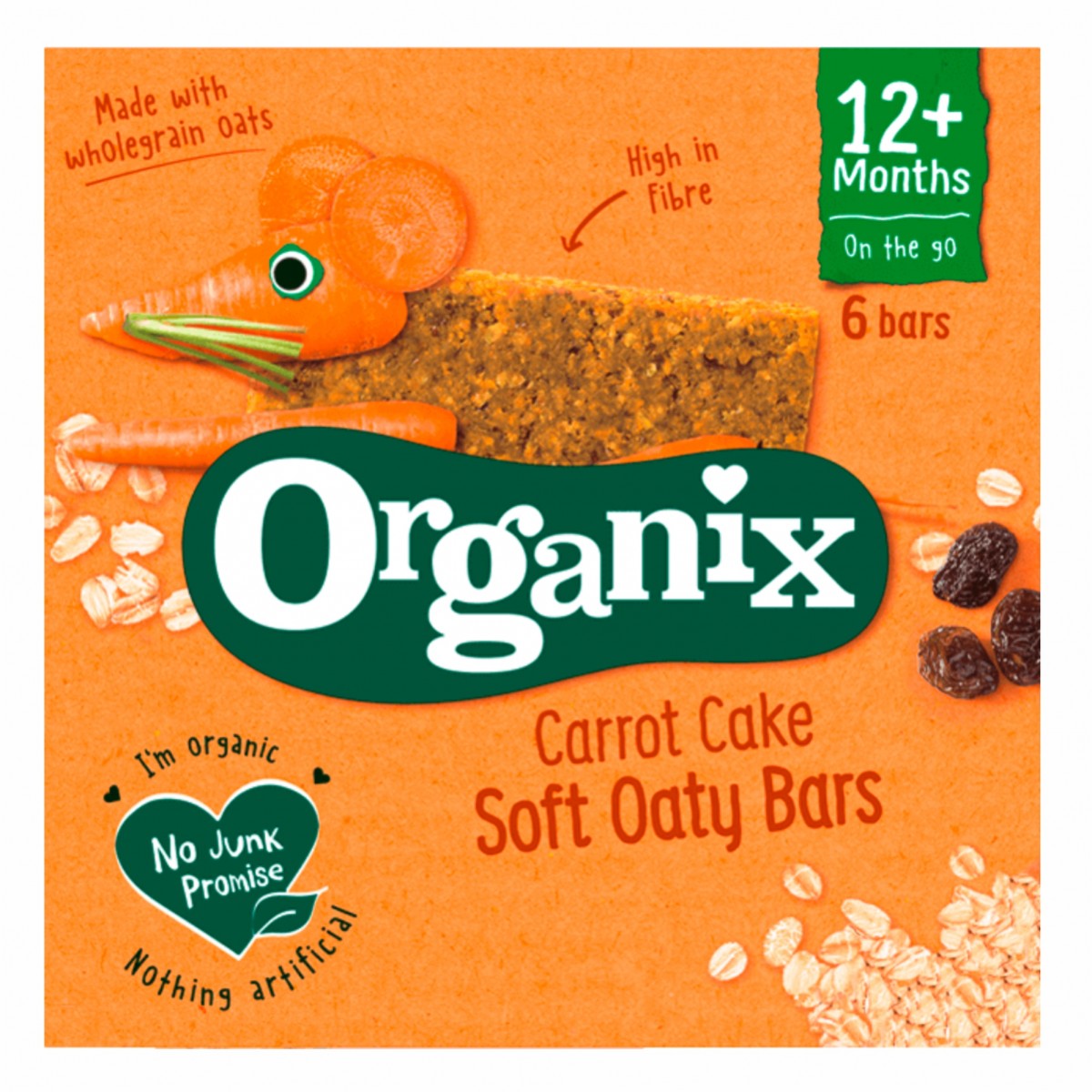 Batoane din ovaz integral cu morcov si mere +12 luni Bio, 6x23g, Organix Batoane din ovaz integral cu morcov si mere +12 luni Bio, 6x23g, Organix