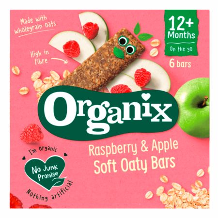 Baton din ovaz integral cu mere si zmeura 12+ Bio, 6x23g, Organix Baton din ovaz integral cu mere si zmeura 12+ Bio, 6x23g, Organix