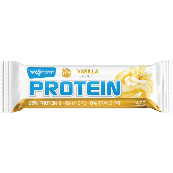 Baton proteic in glazura alba cu aroma de vanilie, 60g, Max Sport Baton proteic in glazura alba cu aroma de vanilie, 60g, Max Sport