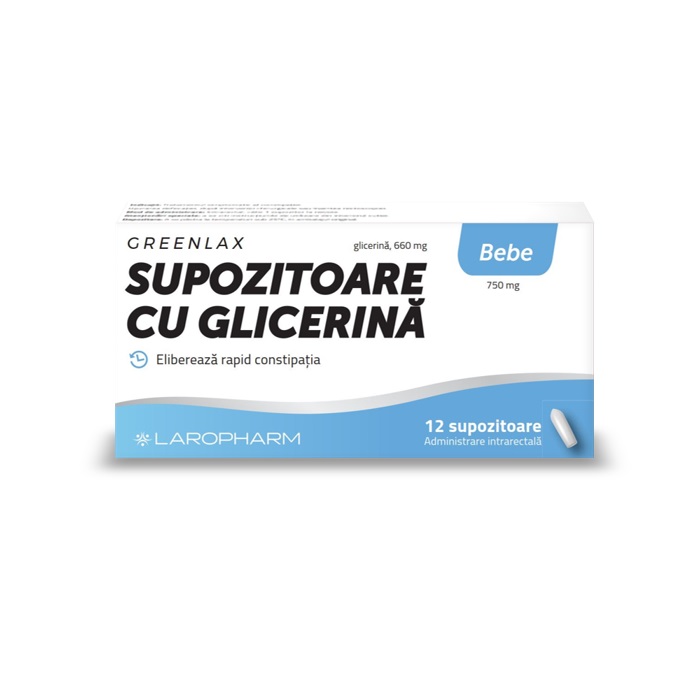 Supozitoare cu glicerina pentru bebelusi Greenlax, 12 bucati, Laropharm Supozitoare cu glicerina pentru bebelusi Greenlax, 12 bucati, Laropharm