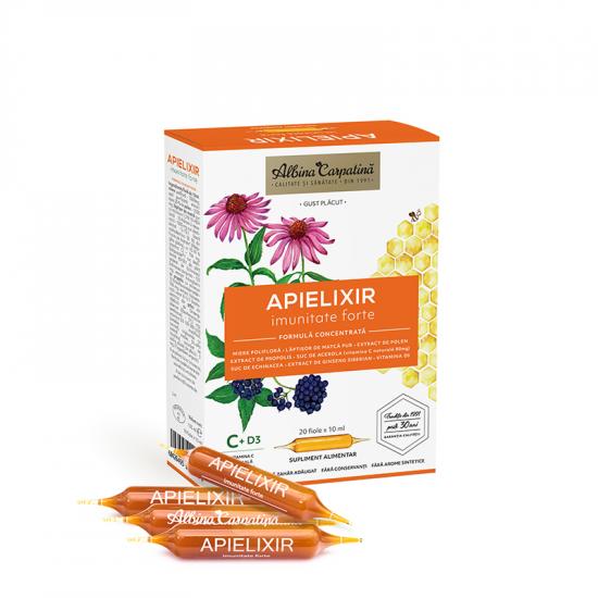 Apielixir Imunitate Forte Albina Carpatina, 20 fiole x 10 ml, Apicola Apielixir Imunitate Forte Albina Carpatina, 20 fiole x 10 ml, Apicola