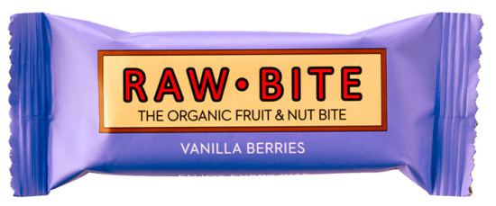 Baton vegan cu fructe de padure Vanilla Berries, 50g, Raw Bite