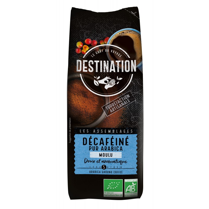 Cafea eco macinata pur arabica decafeinizata, 250g, Destination Cafea eco macinata pur arabica decafeinizata, 250g, Destination