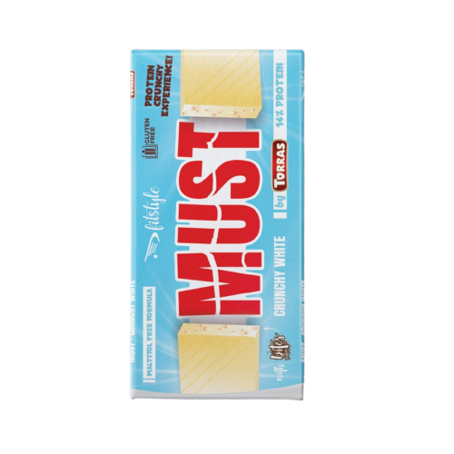 Ciocolata alba cu proteine 14% pentru sportivi fara zahar si gluten, 100g, Torras Ciocolata alba cu proteine 14% pentru sportivi fara zahar si gluten, 100g, Torras