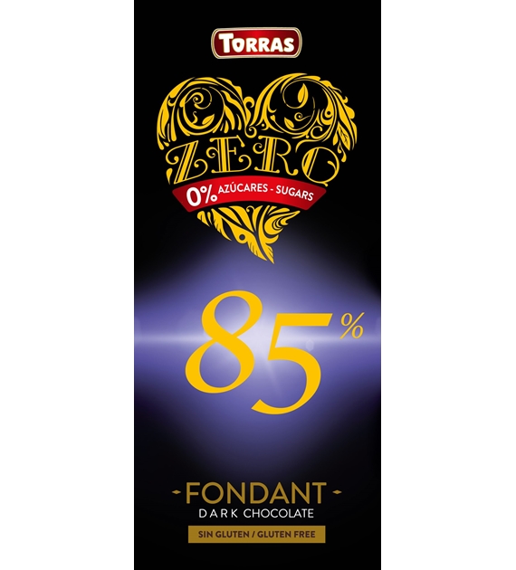 Ciocolata neagra fara zahar si gluten 85% cacao Zero, 100g, Torras Ciocolata neagra fara zahar si gluten 85% cacao Zero, 100g, Torras