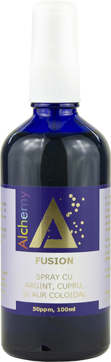 Fusion Mix sinergic de argint cupru si aur coloidal 50ppm, 100ml, Alchemy