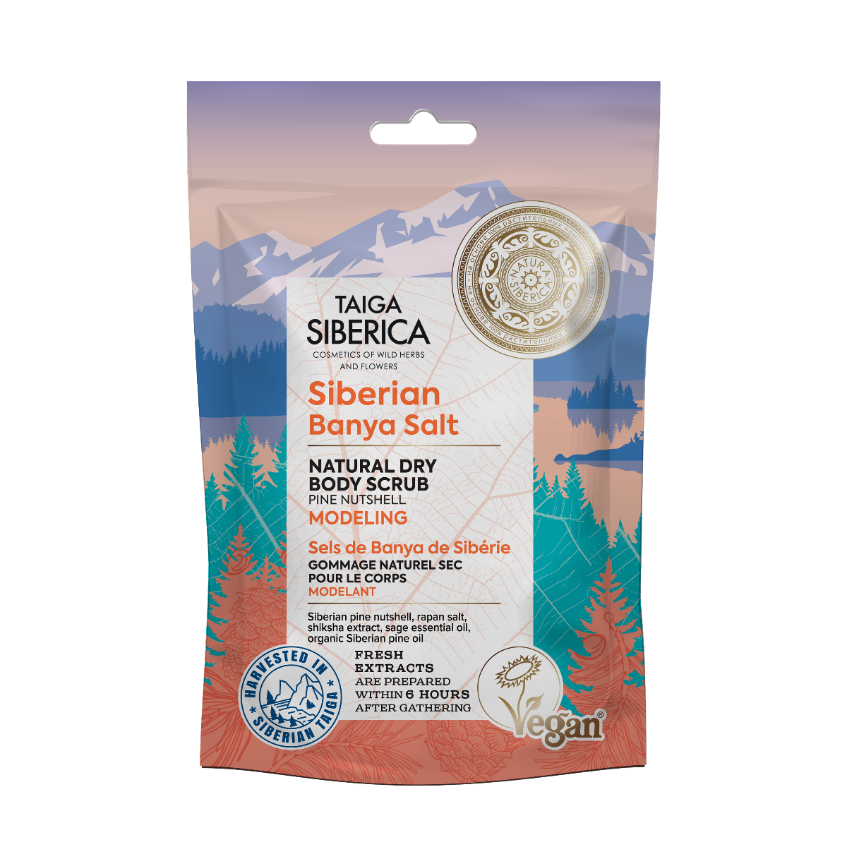 Scrub de corp modelator Taiga Siberica Natural Dry Modelling, 250g, Natura Siberica