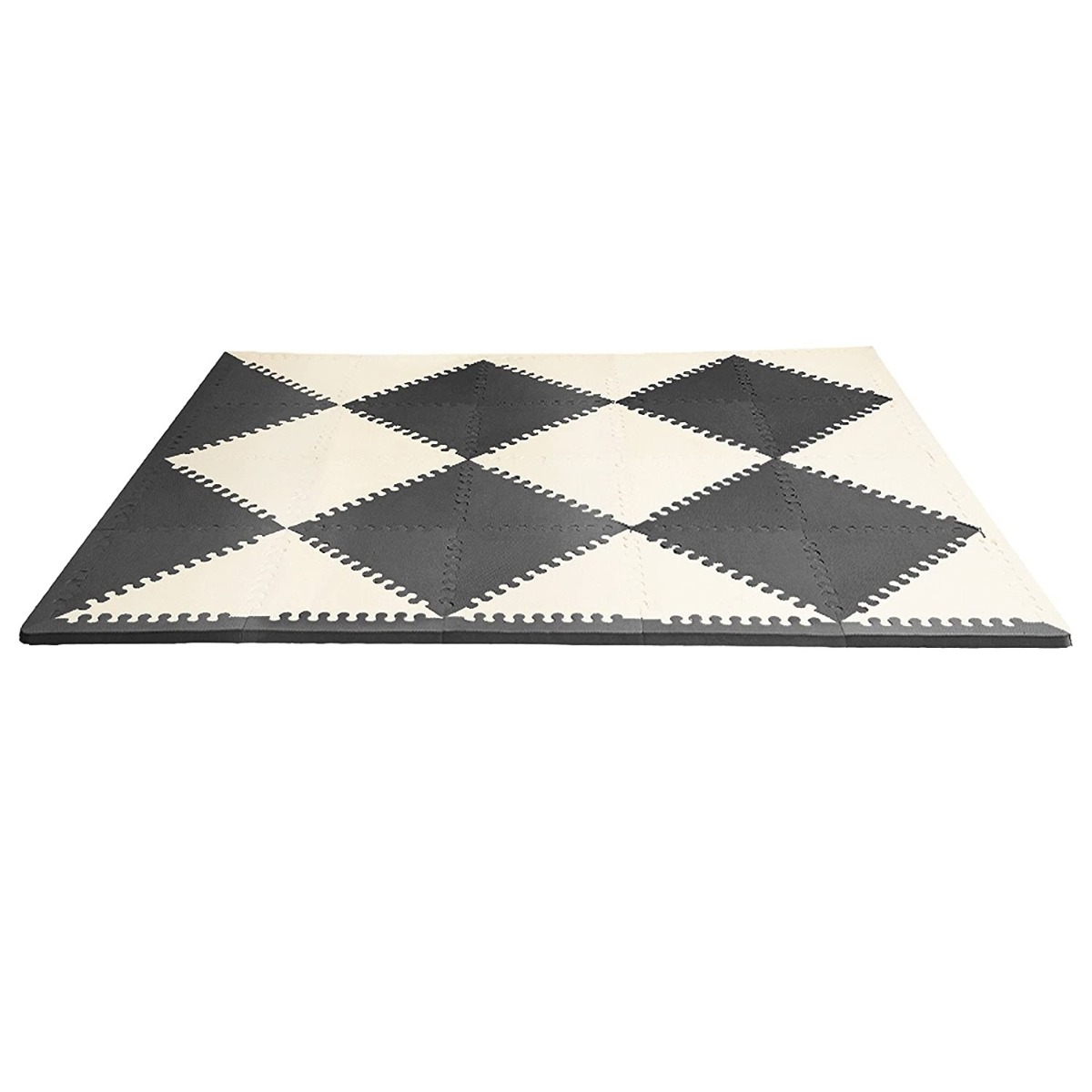 Covoras de joaca puzzle geometric Playspot Negru/Bej, 1 bucata, Skip Hop Covoras de joaca puzzle geometric Playspot Negru/Bej, 1 bucata, Skip Hop