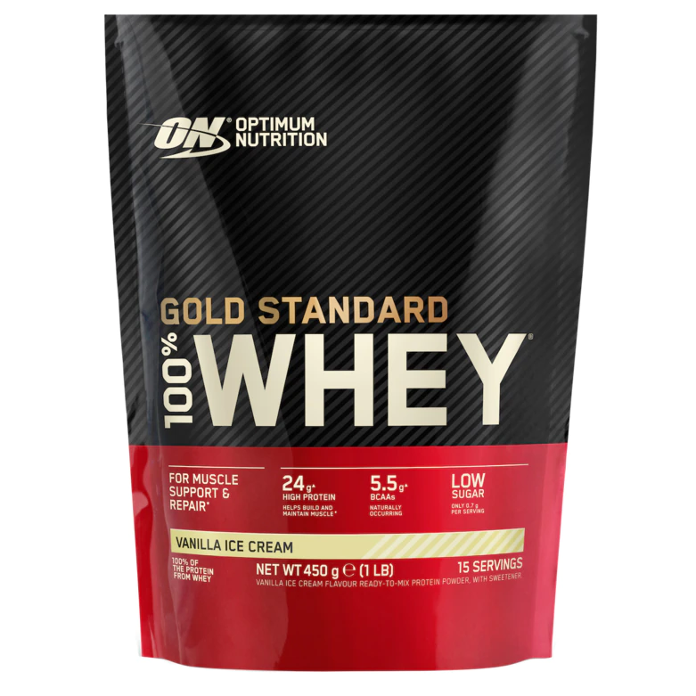 Proteine din zer 100% Whey Gold Standard protein vanilie, 450g, Optimum Nutrition Proteine din zer 100% Whey Gold Standard protein vanilie, 450g, Optimum Nutrition