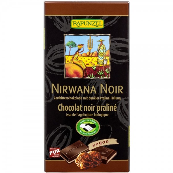 Ciocolata neagra bio cu 55% cacao si praline Nirwana, 100g, Rapunzel Ciocolata neagra bio cu 55% cacao si praline Nirwana, 100g, Rapunzel