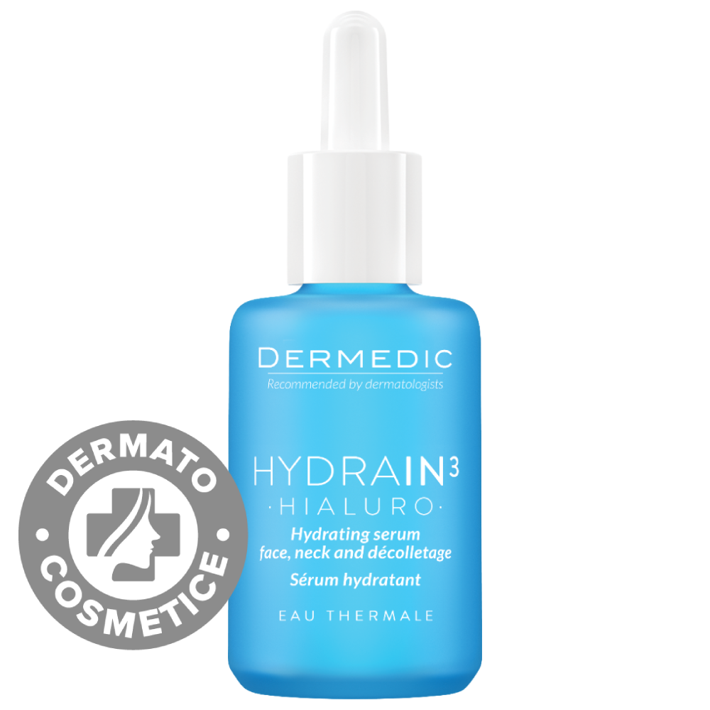 Ser hidratant pentru fata & gat si decolteu Hydrain3 Hialuro, 30ml, Dermedic Ser hidratant pentru fata & gat si decolteu Hydrain3 Hialuro, 30ml, Dermedic