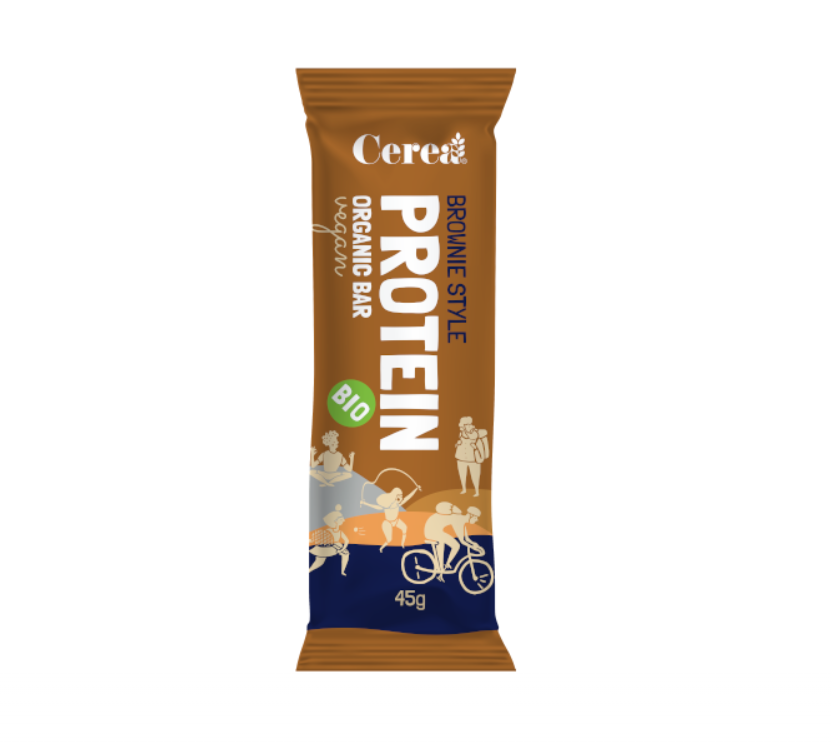 Baton proteic Bio vegan cu Brownie Protein, 45g, Cerea