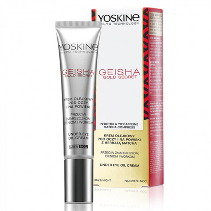 Crema antirid si anticearcan pentru ochi de zi si noapte Geisha Gold Secret, 15ml, Yoskine Crema antirid si anticearcan pentru ochi de zi si noapte Geisha Gold Secret, 15ml, Yoskine