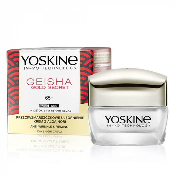 Crema antirid si fermitate de zi si noapte pentru ten 65+ Geisha Gold Secret, 50ml Yoskine Crema antirid si fermitate de zi si noapte pentru ten 65+ Geisha Gold Secret, 50ml Yoskine