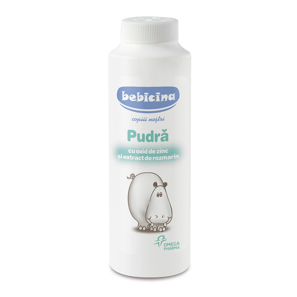Pudra cu oxid de zinc si rozmarin, Bebicina, 75g, Omega Pharma Pudra cu oxid de zinc si rozmarin, Bebicina, 75g, Omega Pharma