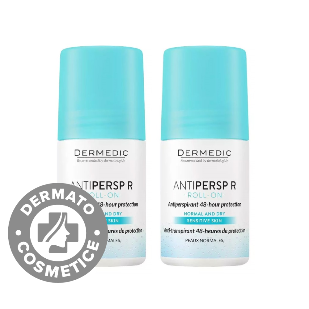 Pachet Antiperspirant pentru piele normala si uscata 48H, 2 x 60ml, Dermedic Pachet Antiperspirant pentru piele normala si uscata 48H, 2 x 60ml, Dermedic