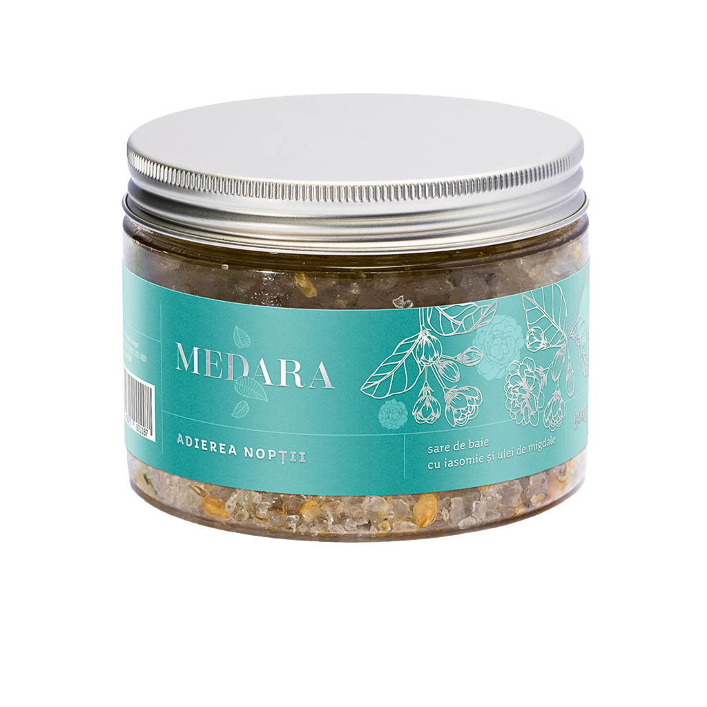 Sare de baie cu iasomie si ulei de migdale Adierea Noptii, 500g, Medara Sare de baie cu iasomie si ulei de migdale Adierea Noptii, 500g, Medara