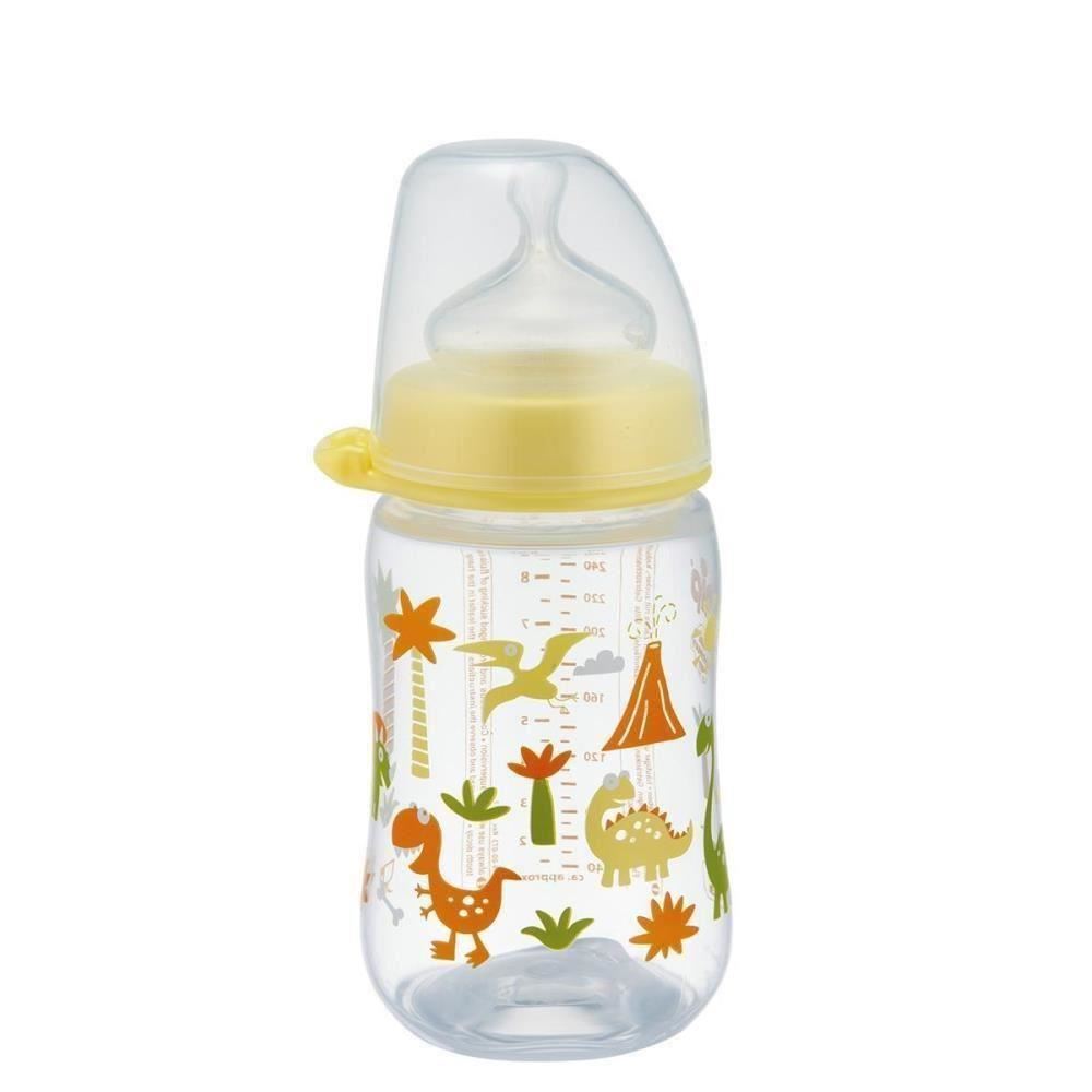 Biberon unisex gat larg tetina silicon ortodontica si debit mediu (M) 0+ luni, 260ml, Nip Biberon unisex gat larg tetina silicon ortodontica si debit mediu (M) 0+ luni, 260ml, Nip