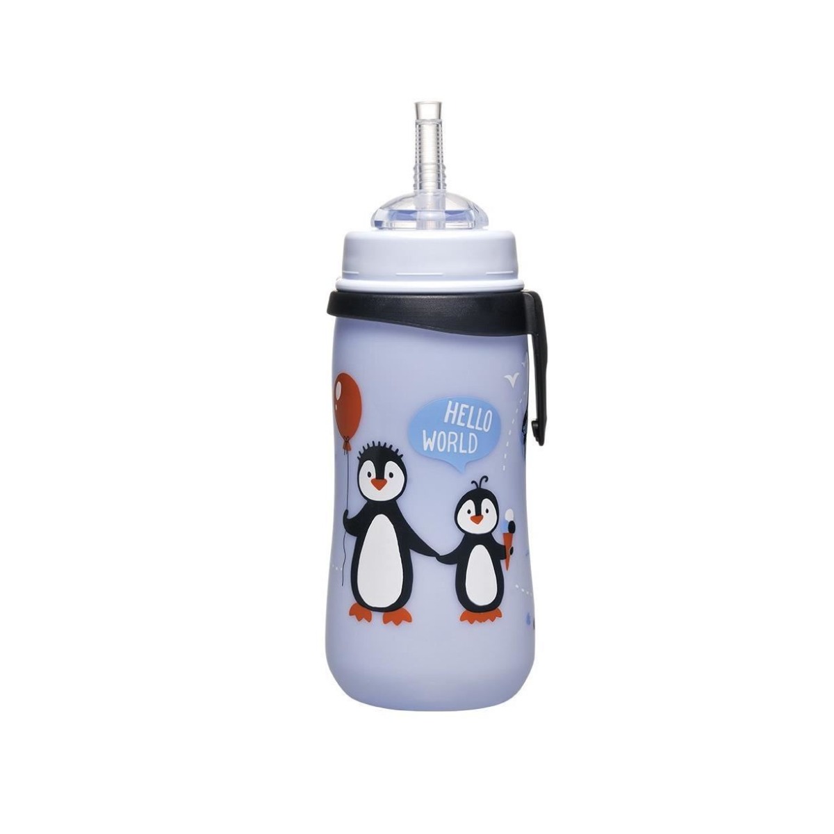 Cana PP antipicurare cu clip de prindere si pai de baut 12 luni + pentru baieti, 330ml, Nip Cana PP antipicurare cu clip de prindere si pai de baut 12 luni + pentru baieti, 330ml, Nip